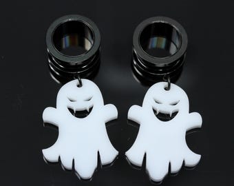 Blood Sucker Ghost Danglers - Screw On Tunnel (Pair) - Tf026