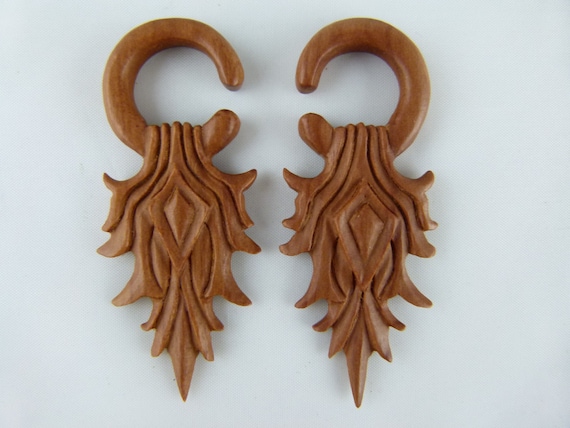 Wood 2024 gauge earrings