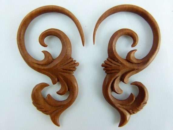 Wood gauge earrings deals