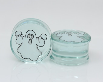 Ghost Glass Plugs (Pair) - G041
