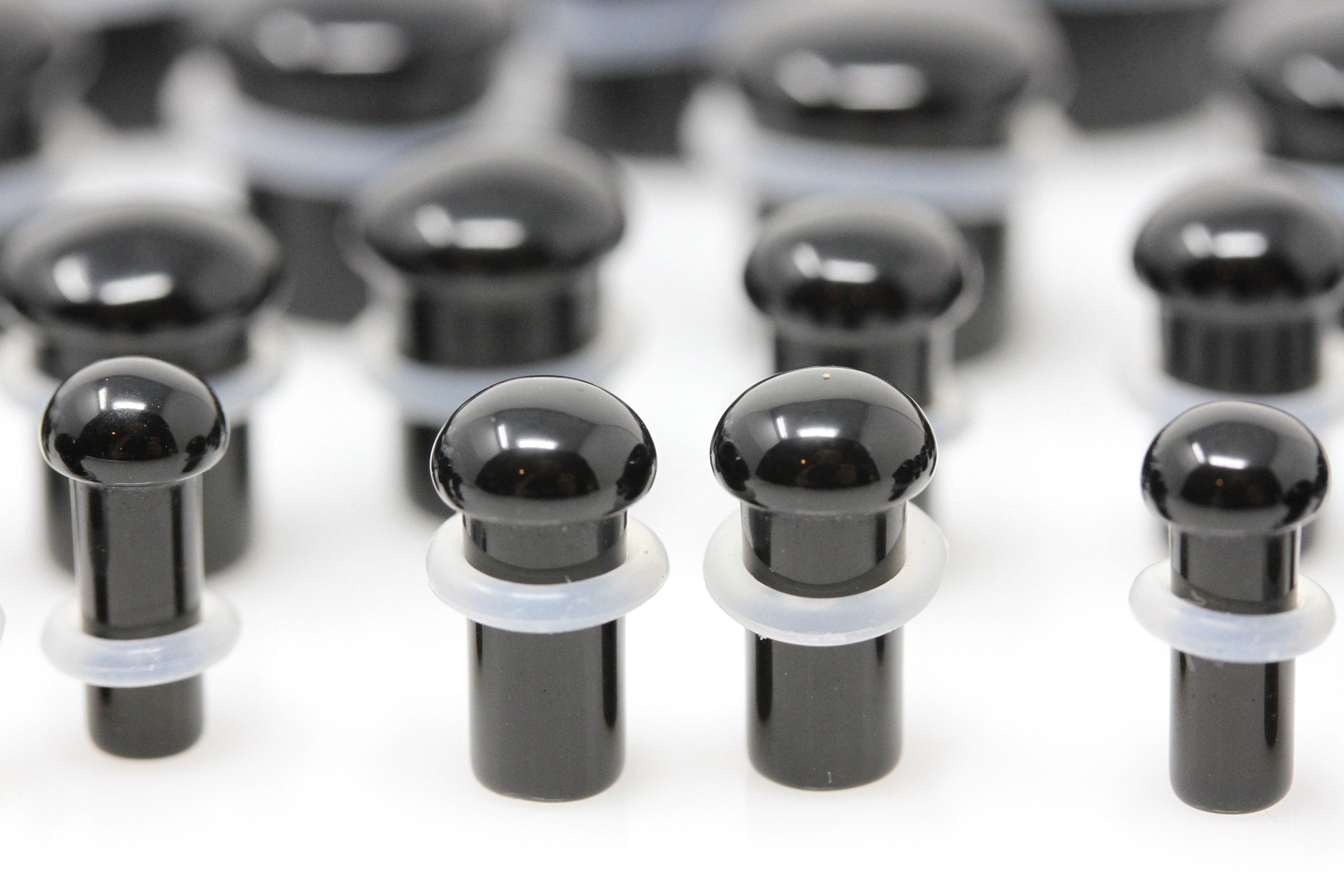 Single Flare Obsidian Plugs for Stretched Ears pair PH72 Etsy