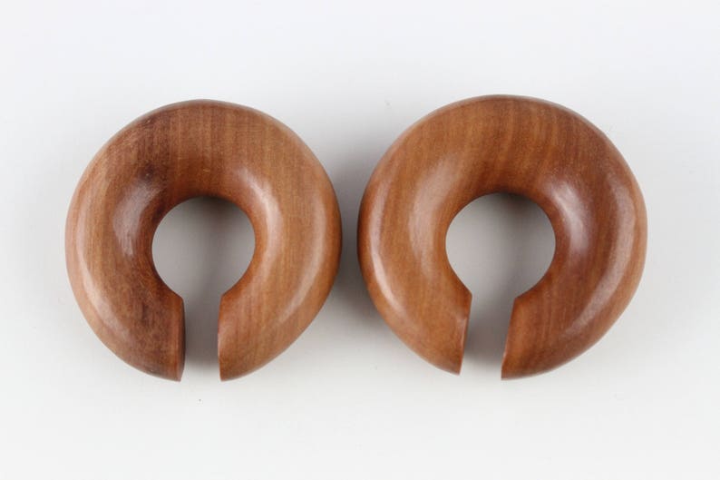 Wood Ear Hoop Plugs for Stretched Ears Pair A070 Etsy