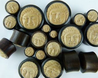 Buddha Plugs - Ear Stretchers - Gauge Earrings - Stretch your ears - Buddha face ear stretch - Stylish plugs (8mm - 30mm) - PA10