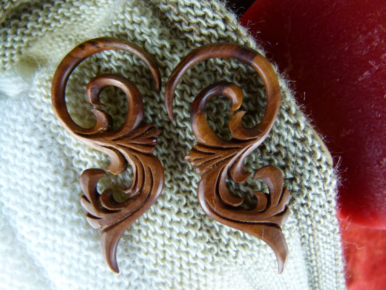 Pendientes de madera de 4 mm Expansor de oídos calibre 6 | Etsy