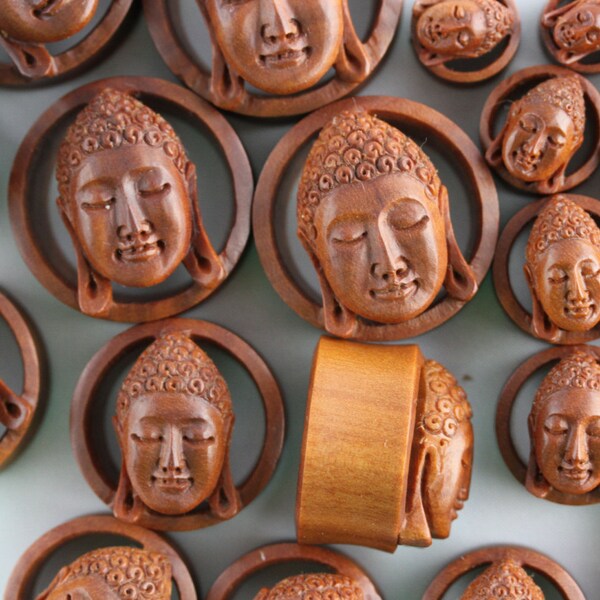 Buddha Plugs - Stretched Ear - Gauged Earrings - Stretch your ears - Buddha face plugs - Stylish plugs (10mm -30mm) - PA18