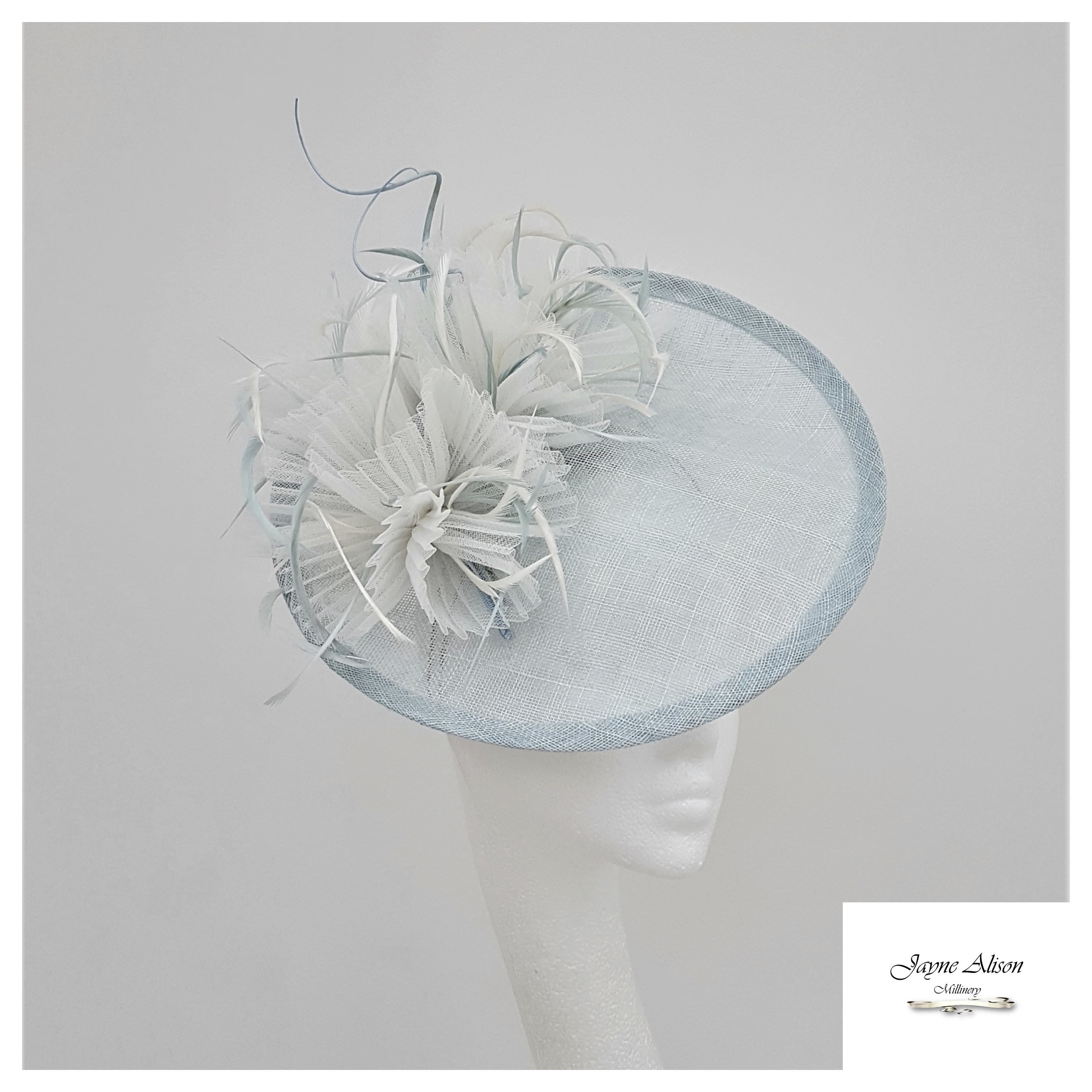 Duck Egg Blue Disc Fascinator.wedding 
