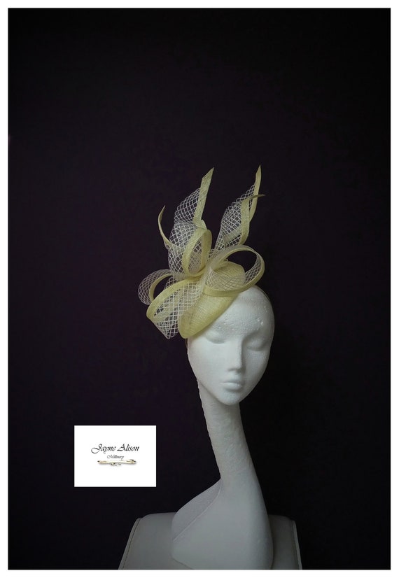 Yellow Fascinator Hatinator Wedding Hat 