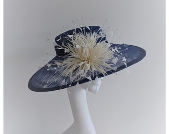 Navy Blue Hatinator, Wedding Hat, Mother of the Bride, Royal Ascot Fascinator, Kentucky Derby Hat, Church Hat, Ladies Day Hat, Navy Hat