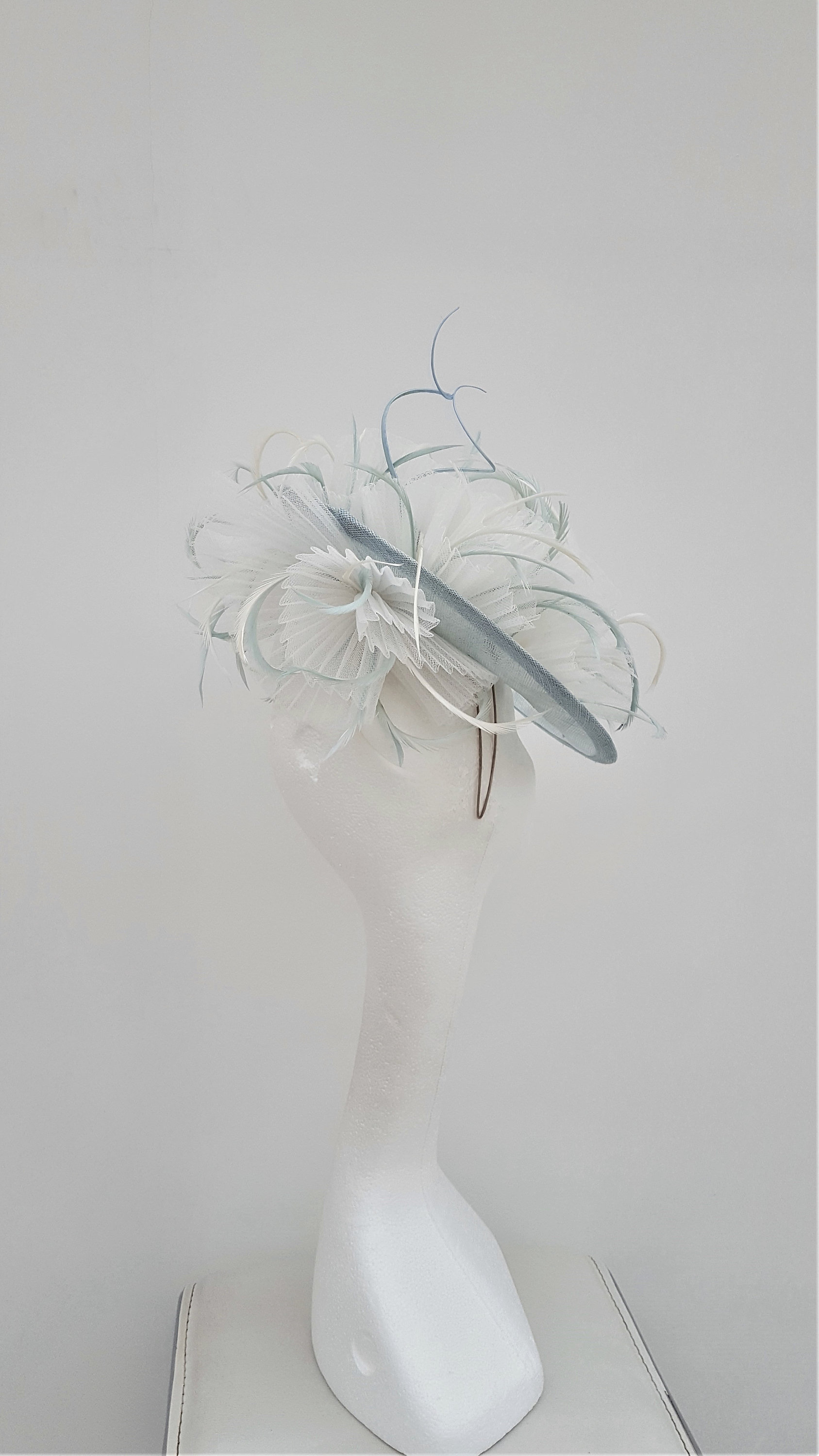 Duck Egg Blue Disc Fascinator.wedding 
