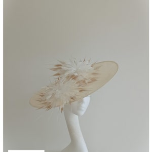 Ivory Hatinator, Cream Hat, Mother of the Bride Headpiece, Ivory Latte Hat, Royal Ascot Hat, Kentucky Derby Hat, Ladies Day, Wedding Hat