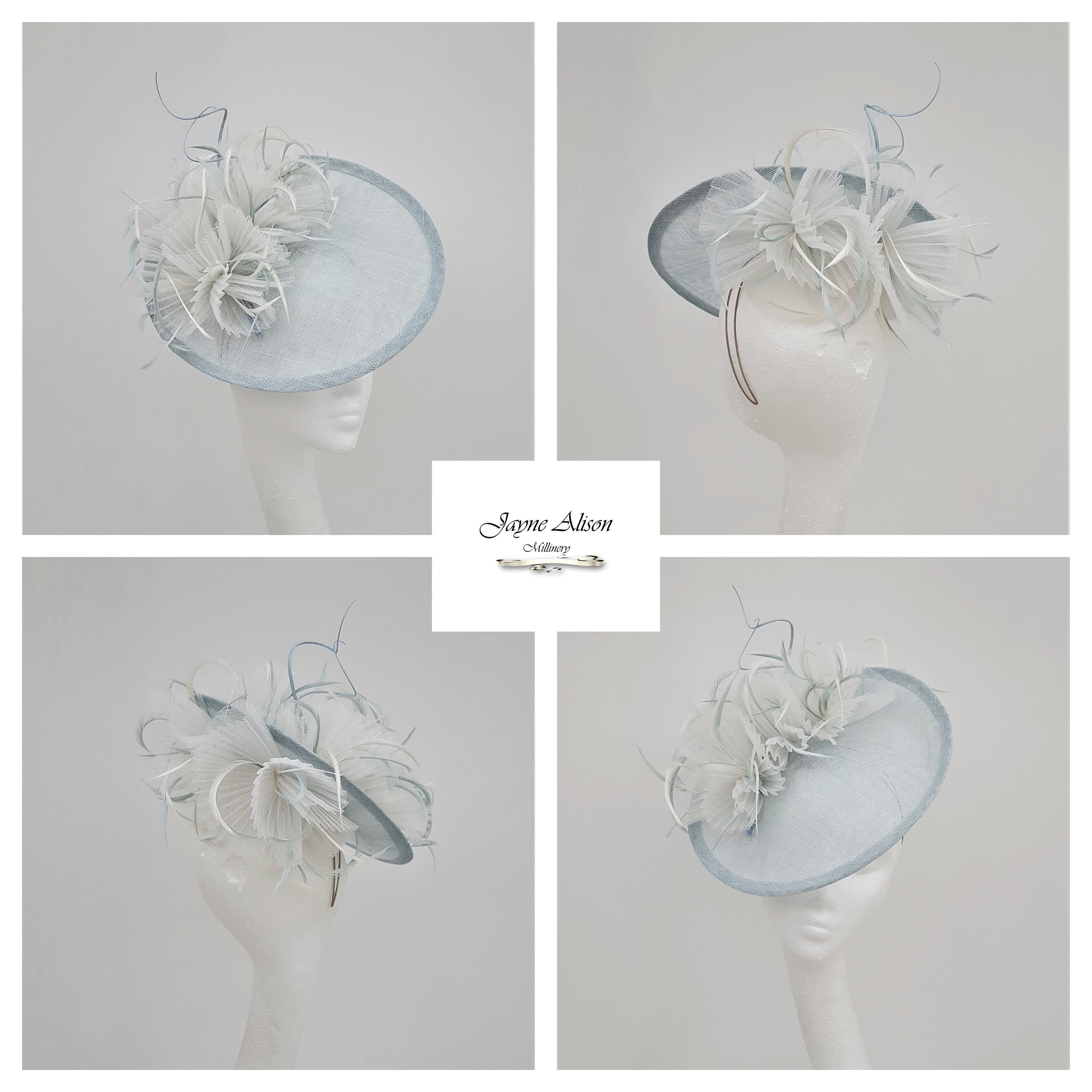 Duck Egg Blue Disc Fascinator.wedding 