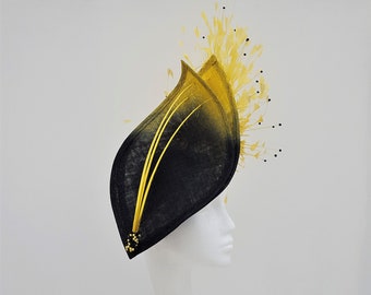 Black and yellow wedding hats hotsell