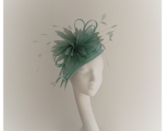 Mint Green, sea Green Fascinator, Wedding Hat, Mother of the Bride Hatinator, Ladies Day Headpiece, Royal Ascot Hat, Kentucky Derby Hat