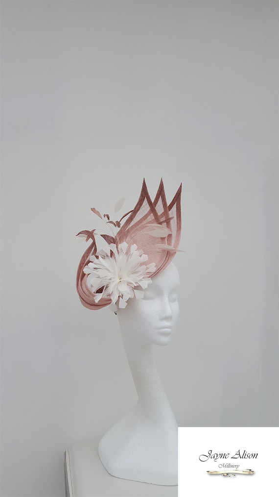 Dusky Pink Fascinator Wedding Hat 