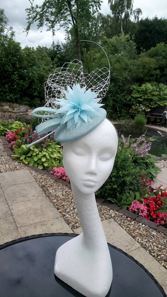 Blue Hatinator Aqua Button Hat Wedding 