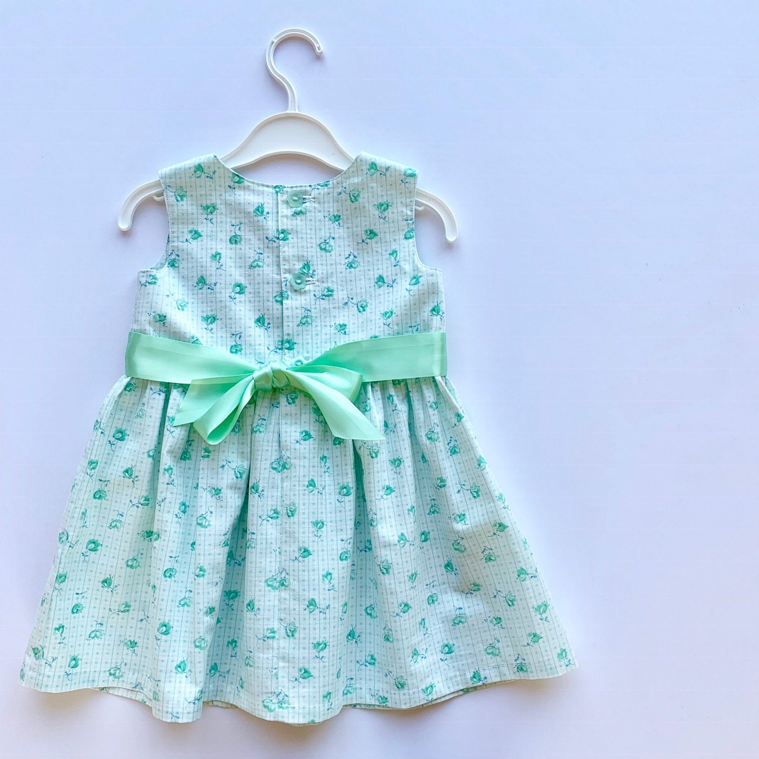 Toddler dress mint green sleeveless dress floral cotton Etsy