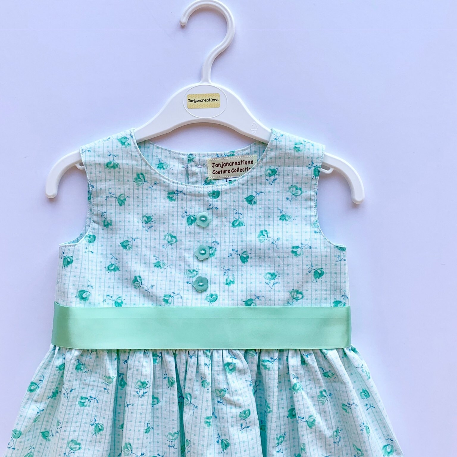 Toddler dress mint green sleeveless dress floral cotton Etsy