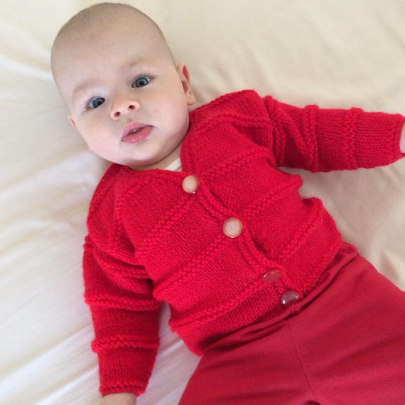 red baby girl cardigan