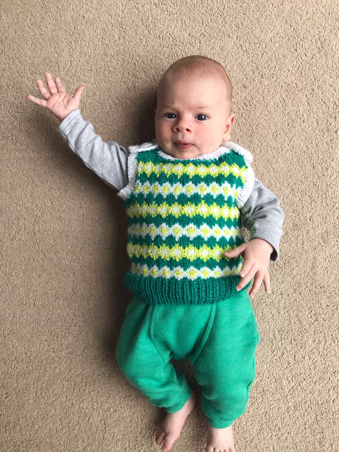 Baby tank top baby boy clothes 06 months Fair Isle style Etsy