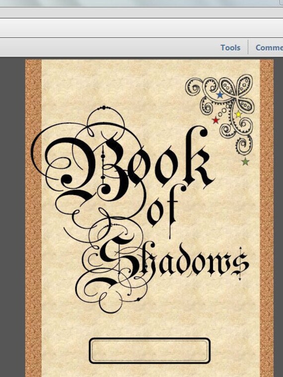 Book Of Shadows Cover Page Instant Download For Grimoires Etsy Book Of Shadows Cover Page Instant Download For Grimoires Etsy