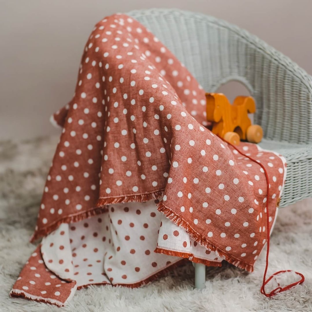 Swaddle Blanket Nursing Summer Blanket Polka Cover Dots Dots Baby - Nursing Jacquard Etsy Light Fringes Blanket Blankie Scarf Cotton Blanket