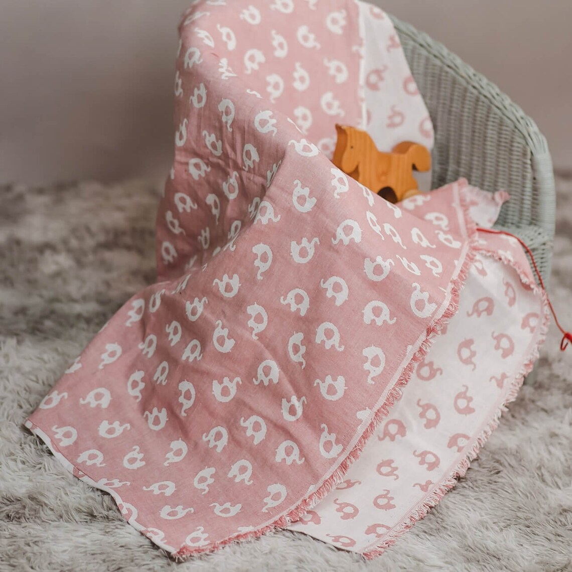 Swaddle Blanket Nursing Cover Elephants Light Baby Blanket Etsy