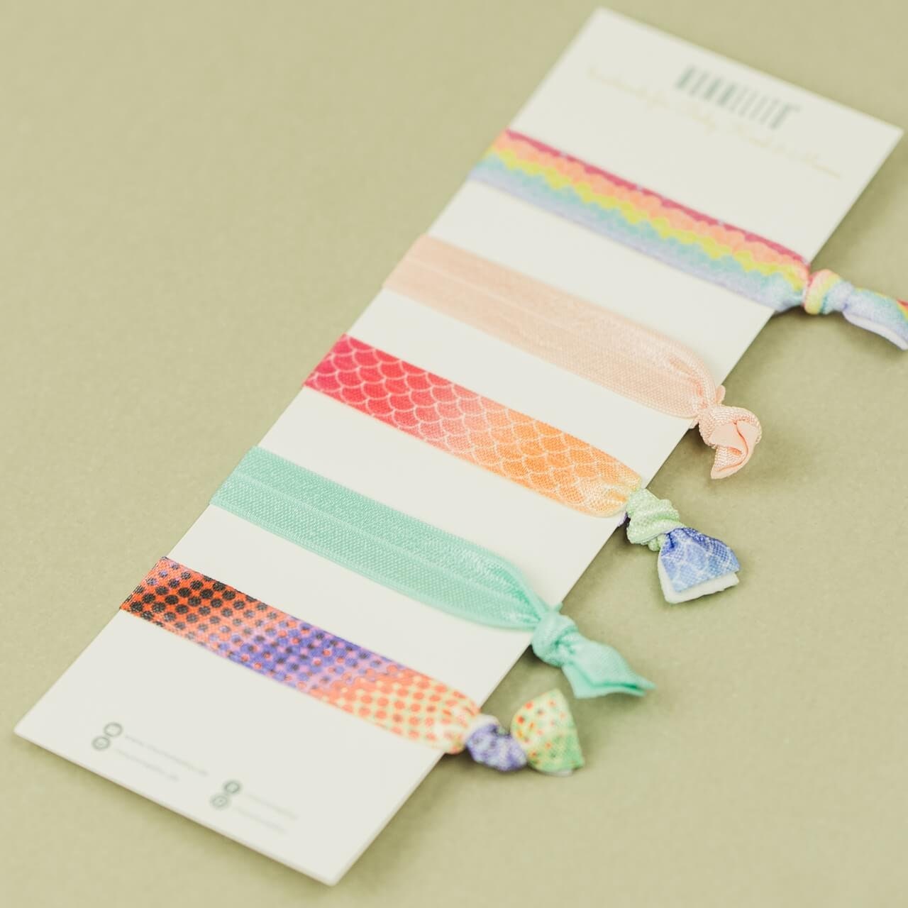 5er Set Bandana-Haargummis Für Damen – Karoblau, Weich & Elastisch