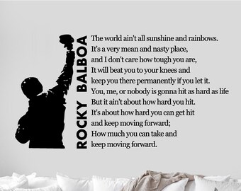 Rocky Balboa How Much Can You Take Keep Moving Forward Movie Wall Decal Sticker Mural Boxing Stallone How Hard You Can Get Hit Motiviation