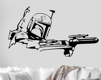 Boba Fett Star Wars Movie Wall Decal Sticker Mural Bounty Hunter Han Solo Vinyl Boy Room Sci Fi Action