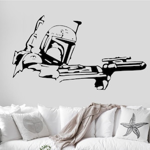 Boba Fett Star Wars Movie Wall Decal Sticker Mural Bounty Hunter Han Solo Vinyl Boy Room Sci Fi Action