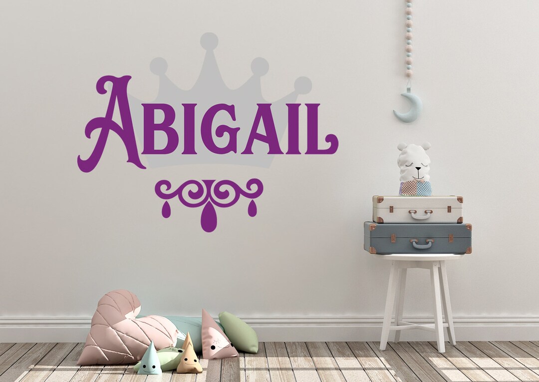 CUSTOM Personalized Name Princess Crown Wall Decal Sticker Mural Home ...