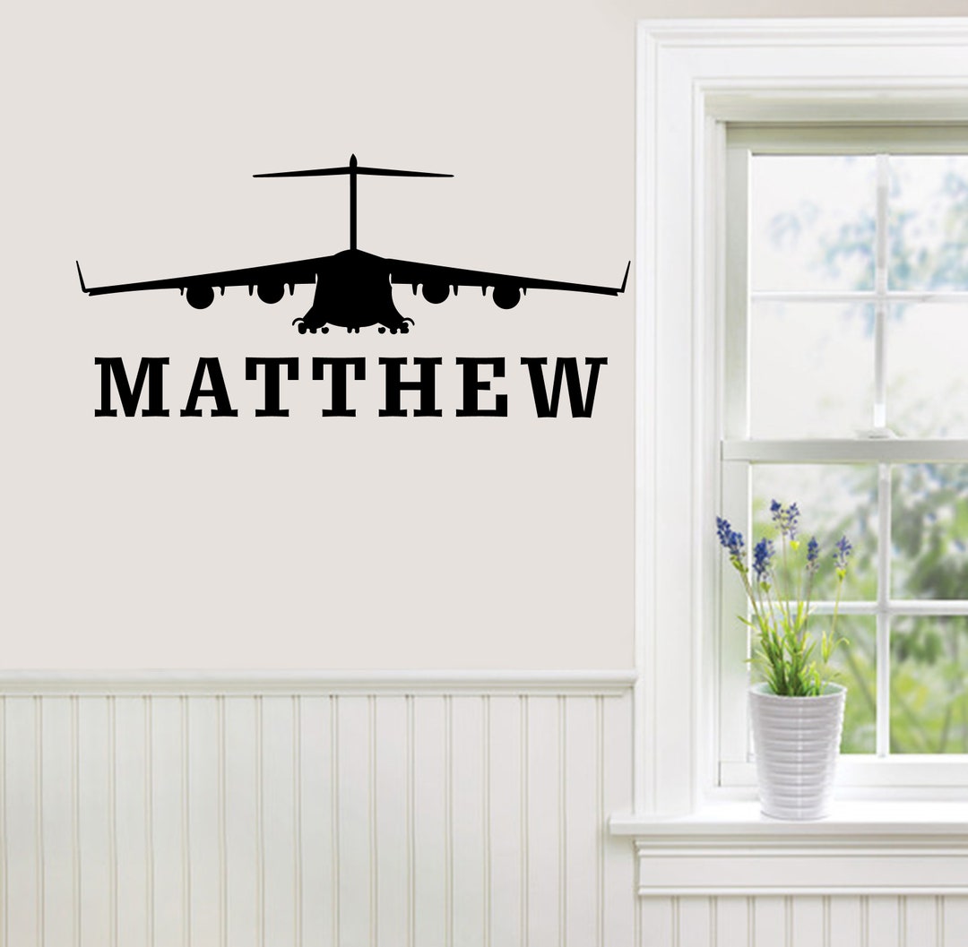 CUSTOM Personalized Name Boy Room Military Wall Decal Sticker Mural ...