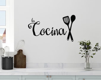 24"x13" La Cocina The Kitchen Spanish Wall Decal Sticker Art Mural Home Decor Quote Dining Room