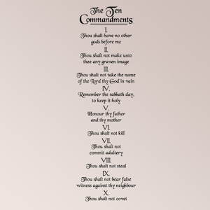 The Ten Commandments 10 Honor Thou Shalt God Scripture Wall Decal Sticker Home Decor