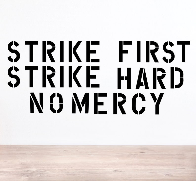 Cobra Kai Strike First Strike Hard No Mercy Wall Decal Sticker Etsy