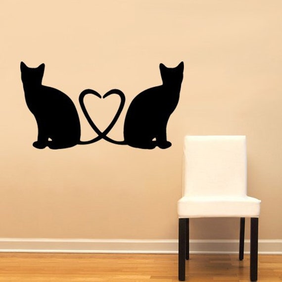 Removable Wall Art Nursery Mural Wall Stickers Kitten Shape Decal 6 Black Cats