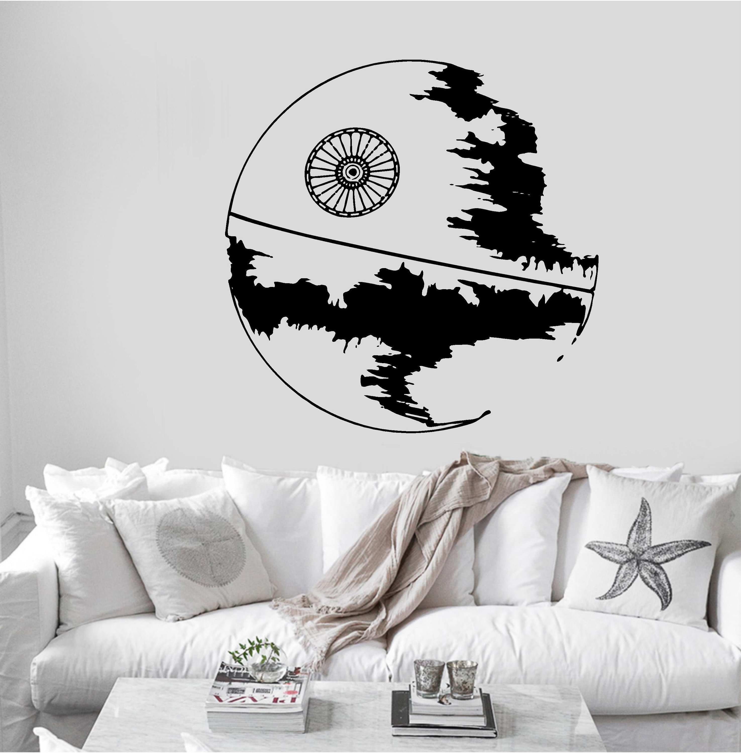 Death Star Star Wars Movie Wall Decal Sticker Mural Vinyl Boy Room Sci Fi  Action Anakin Skywalker Jedi Dark Side Stencil Art Darth Vader