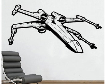 Star Wars Xwing X-Wing Wall Decal Sticker Movie Sci Fi Decor Home Art Design Quote CHOOSE COLOR and SIZE