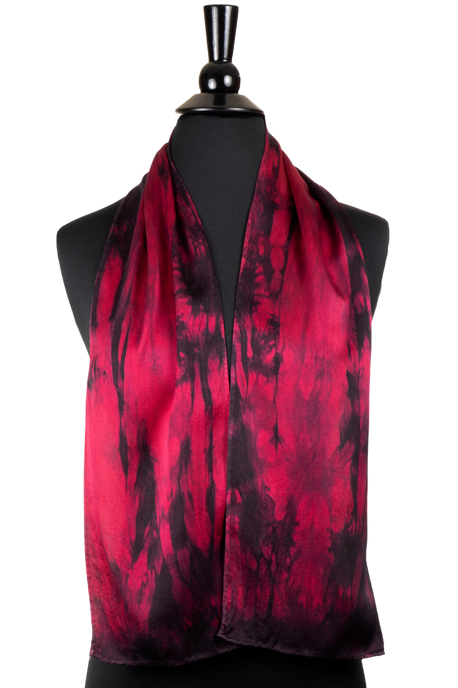 Small Red and Black Silk Scarf Silk Scarf in Red and Black Etsy