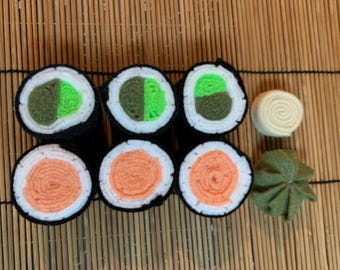 Felt California Rolls, Felt Sushi Set Felt food Felt pretend play set Pretend Food, Felt Food, Play Food, Pretend Food, Felt Animals