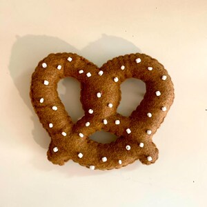 Felt Pretzel with glass beads  Pretend play  Montessori toy Fabric pretzel