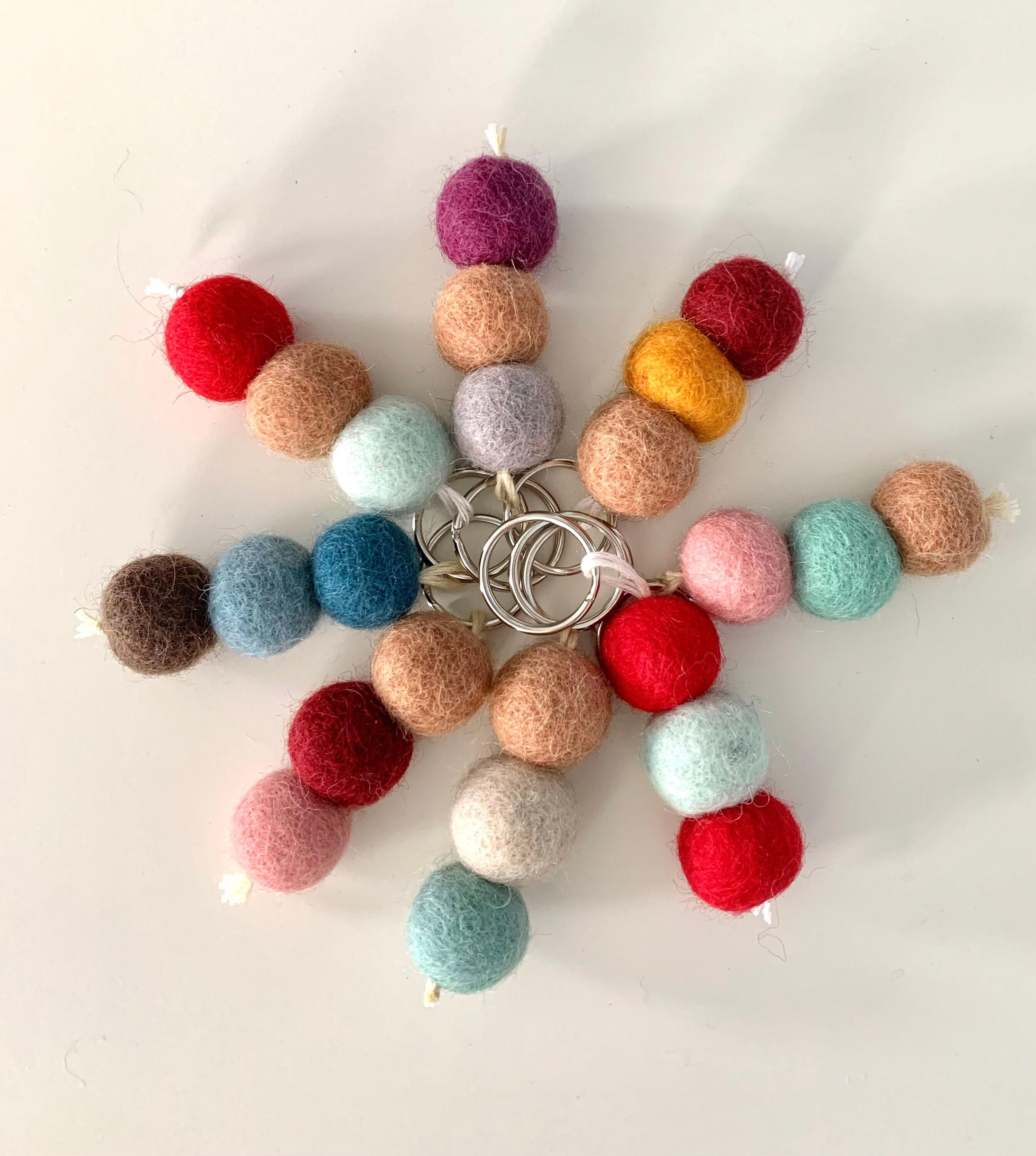 CUSTOM 20 mm Felt Ball Keychain Pom Pom Keyring Trendy Etsy