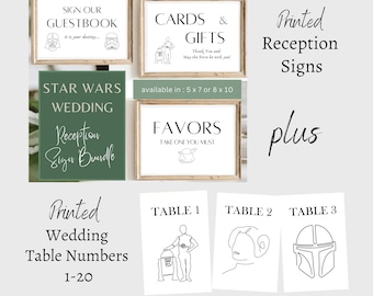 Star Wars Wedding Signs Bundle PRINTED  - Wedding Table Number Cards & Reception Signs