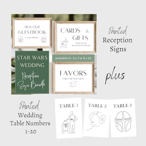 Star Wars Wedding Signs Bundle PRINTED  - Wedding Table Number Cards & Reception Signs