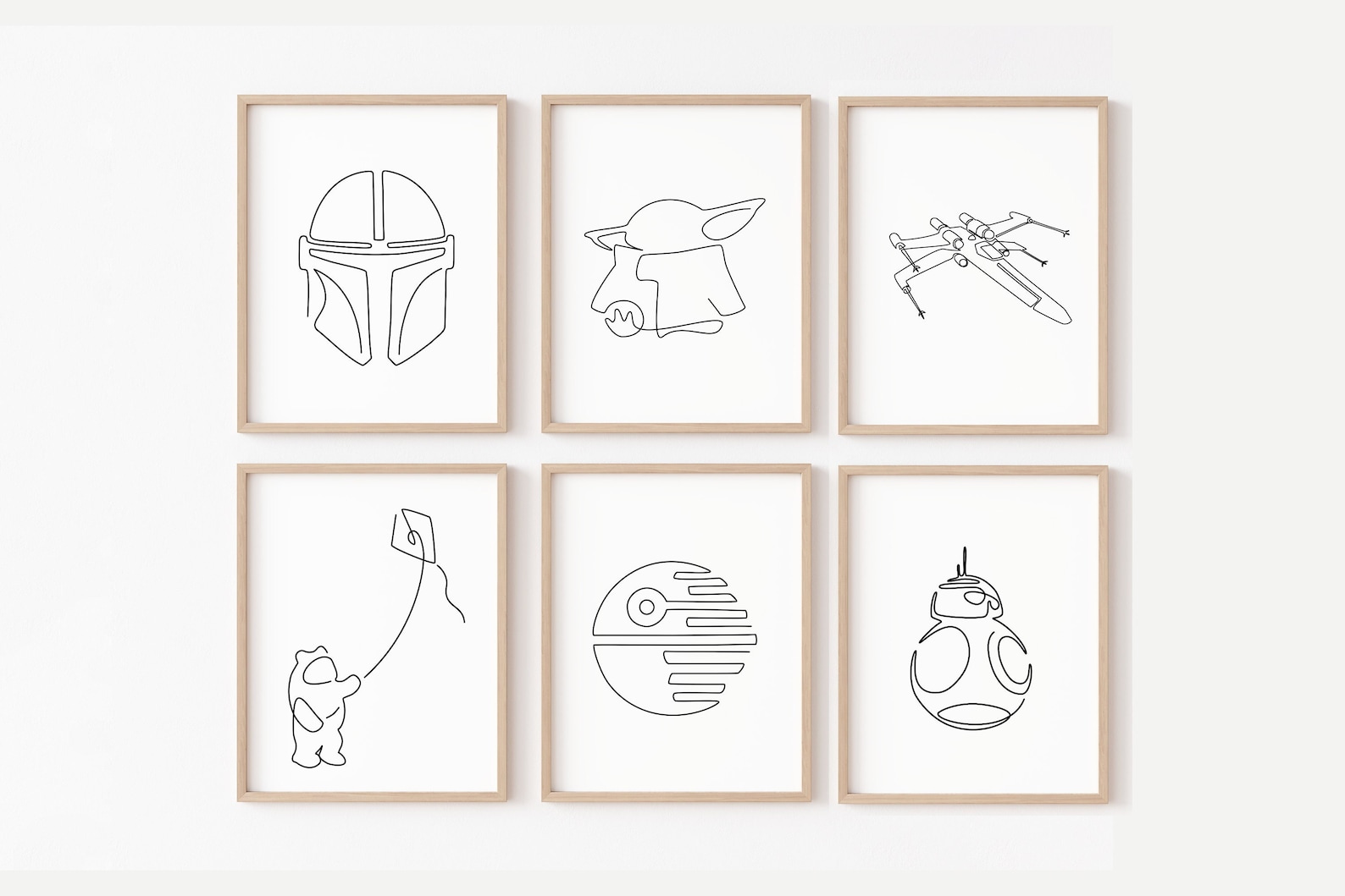 Star Wars Nursery Wall Art Set of 6 Prints Star Wars Kids Etsy