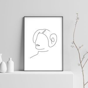 Disegno minimalista della principessa Leia Star Wars / Poster di arredamento della camera di Star Wars / Stampa di schizzi di arte moderna della parete di Starwar Gift immagine 3