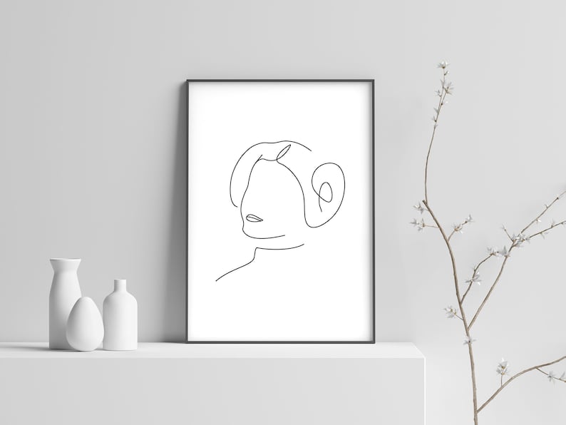 Disegno minimalista della principessa Leia Star Wars / Poster di arredamento della camera di Star Wars / Stampa di schizzi di arte moderna della parete di Starwar Gift immagine 3