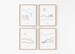 Star Wars Landscape Minimalist Line Art - Set of 4 Prints | Starwar Tatooine Endor Hoth Naboo Poster | Office Bathroom Kids Nursery Decor 