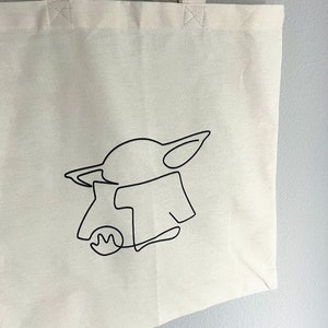 Baby Yoda Grogu Star Wars Tote Bag | Packable Reusable Grocery Student ...