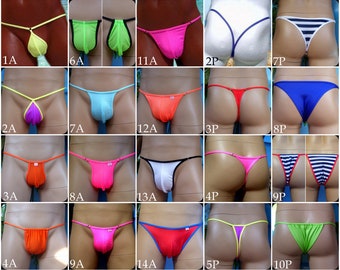 Build Your Custom String-badkleding en -ondergoed voor heren, DUNNE randen